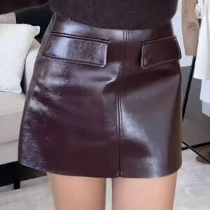 H&M Shiny Black Mini Skirt